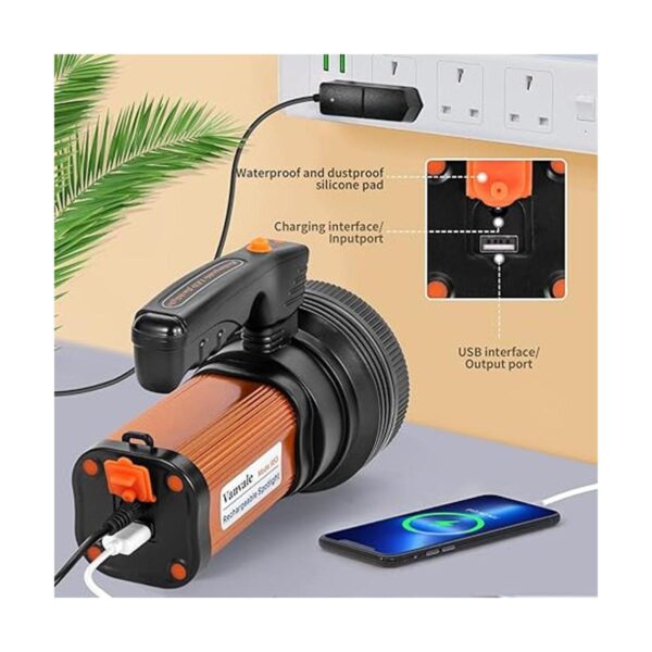 Vanvale Linterna táctica LED recargable de mano con asa_2