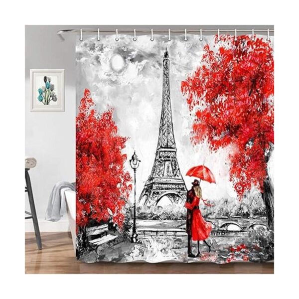 Valentine Shower Curtain European City France Eiffel