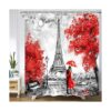 Valentine Shower Curtain European City France Eiffel