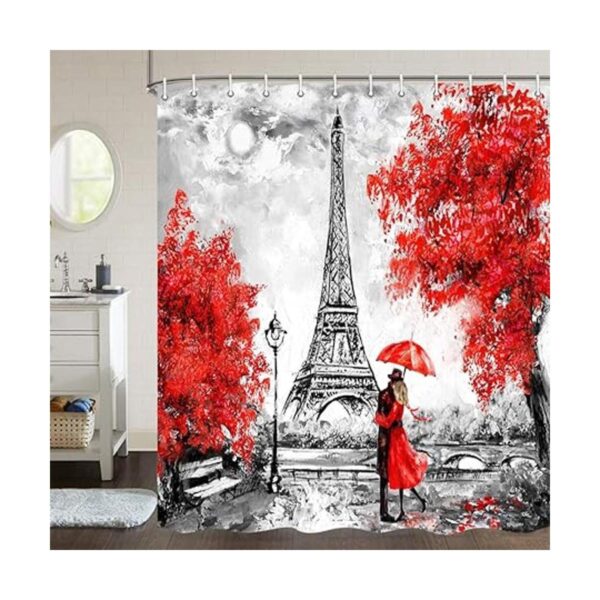 Valentine Shower Curtain European City France Eiffel