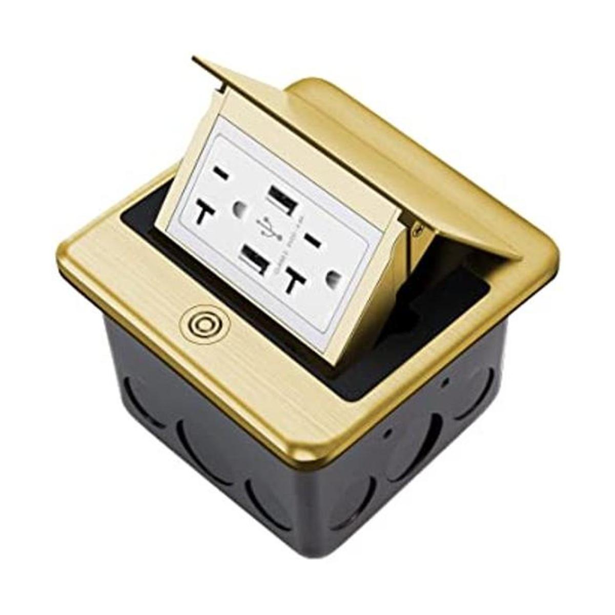 Vagueior Kit de caja de piso emergente toma USB de 4.8 A