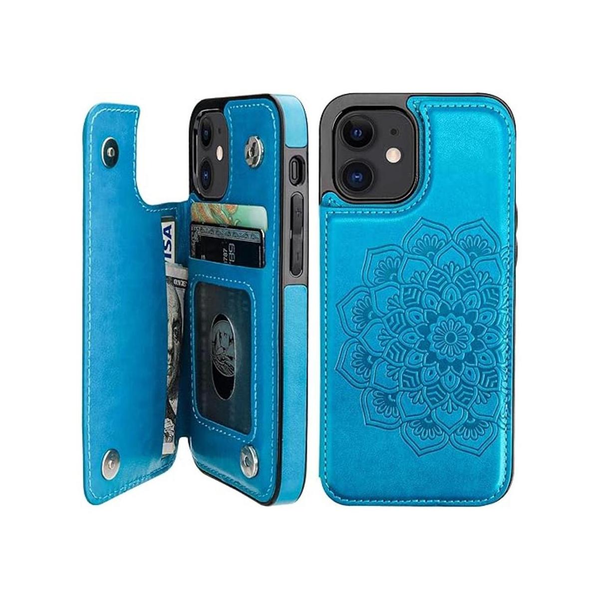 Vaburs Funda para iPhone 12 Mini con tarjetero diseño de