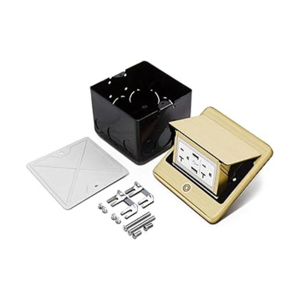 Vagueior Kit de caja de piso emergente toma USB de 4.8 A_3