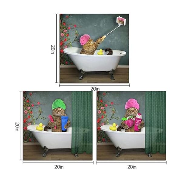 VVOVV Wall Decor Cuadros de gato decoración de baño_5