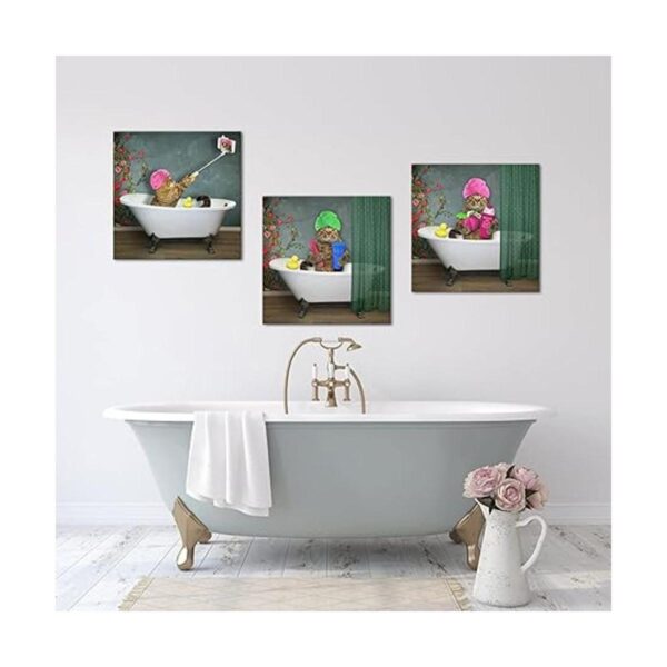 VVOVV Wall Decor Cuadros de gato decoración de baño_2