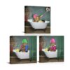 VVOVV Wall Decor Cuadros de gato decoración de baño_1