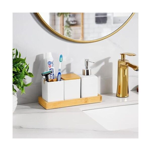 VITVITI Accesorios de baño de bambú organizador de baño_3