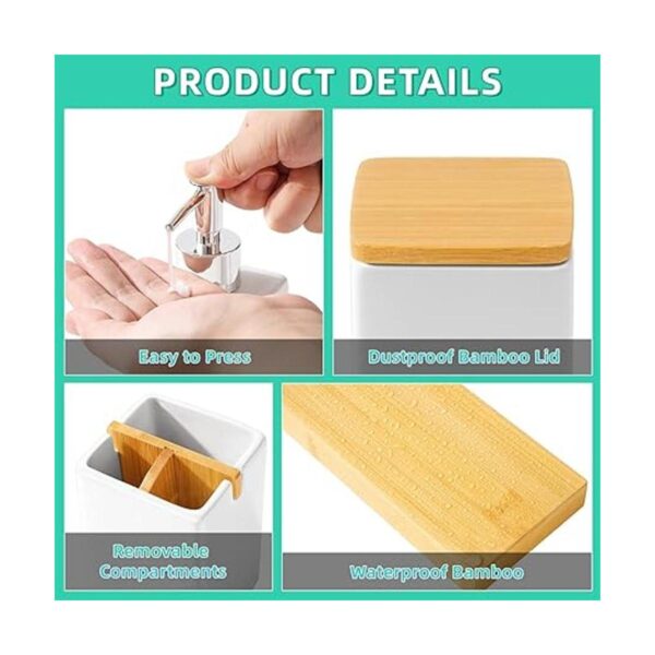 VITVITI Accesorios de baño de bambú organizador de baño_6
