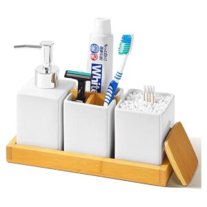 VITVITI Accesorios de baño de bambú organizador de baño_1
