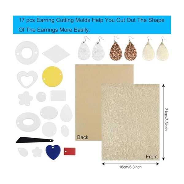 Kit de fabricación de aretes de cuero 24 hojas de piel