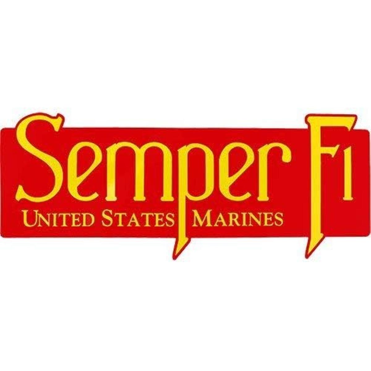 Semper Fi U.S. Marines Calcomanía de transparente