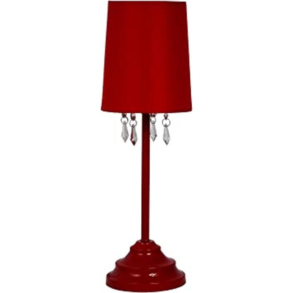 Simple Designs LT3018RED Lámpara de mesa con pantalla de
