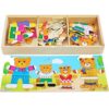 TOWO Rompecabezas de madera con diseño de oso de familia_1