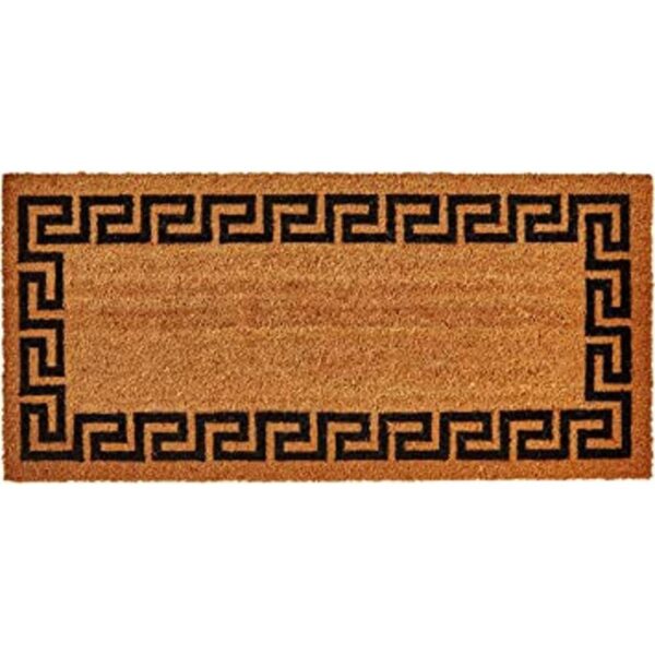 Kempf Greek Key Felpudo de coco natural 22.0 in x 46.4_1