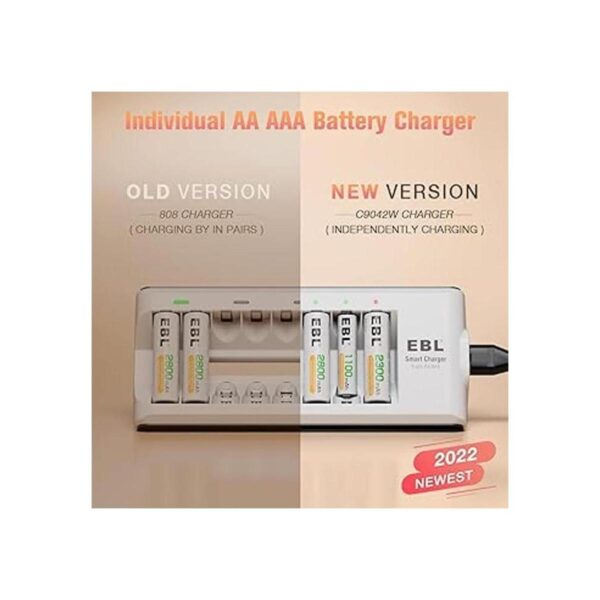 EBL cargador de batería de 8 bahías baterías recargables_2