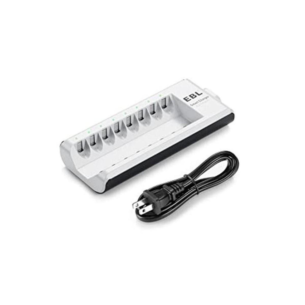 EBL cargador de batería de 8 bahías baterías recargables