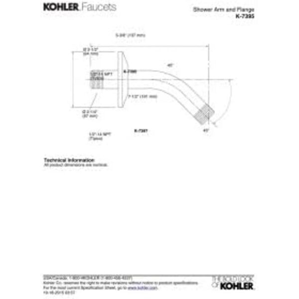 KOHLER K7395BV MasterShower Brazo de ducha y brida 538_3
