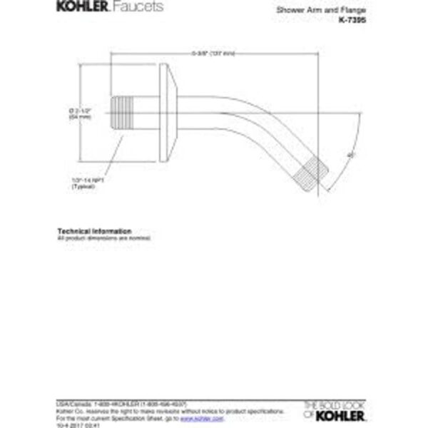 KOHLER K7395BV MasterShower Brazo de ducha y brida 538_2