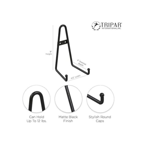 TRIPAR Estante grande de metal negro de 8 pulgadas para_3