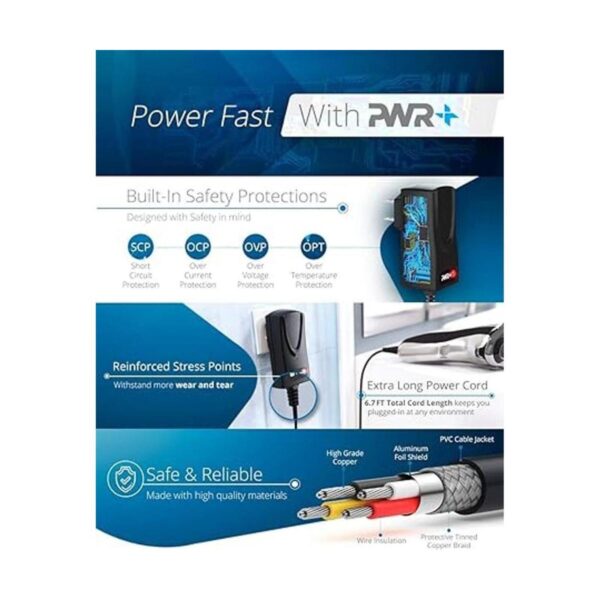 PWR extra largo 6.5 ft Rapid de adaptador AC Cargador_2