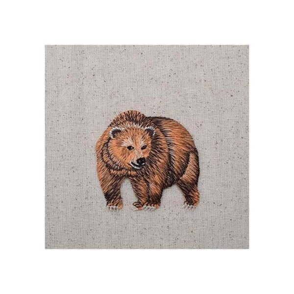 Natural Grizzly Bear izquierda hierro en parche bordado_2