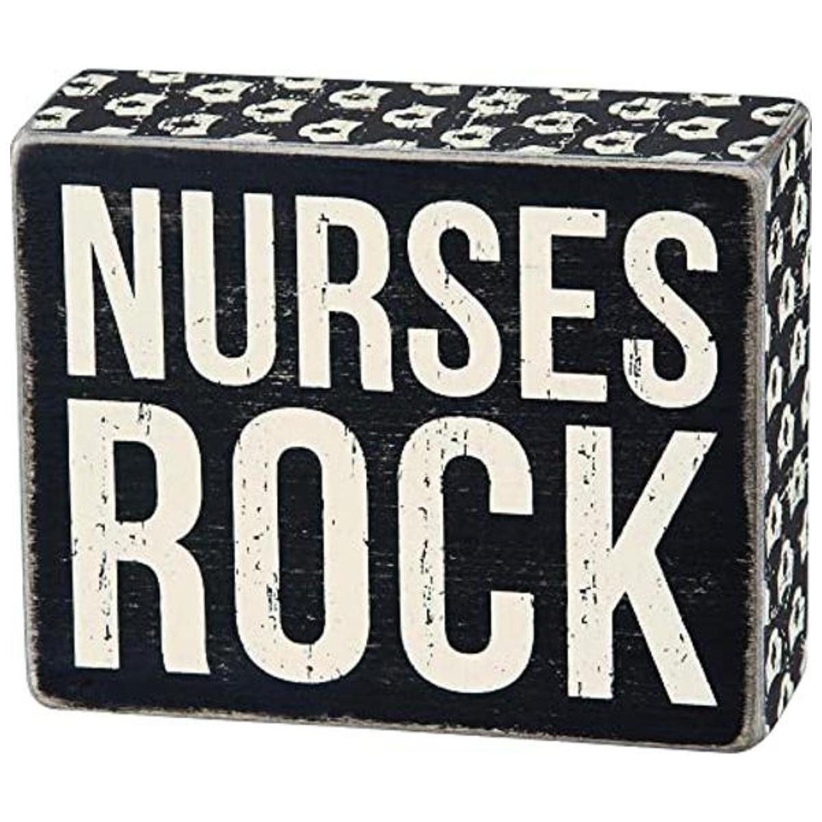Primitives by Kathy Box Sign Enfermeras Rock Wall Decor