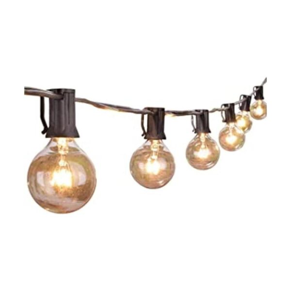 Tira de luces G40 de 25 pies con focos transparentes con_1
