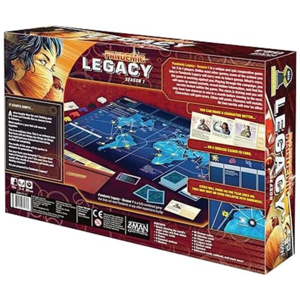 Tablero de juego Legado pandémico color rojo_3