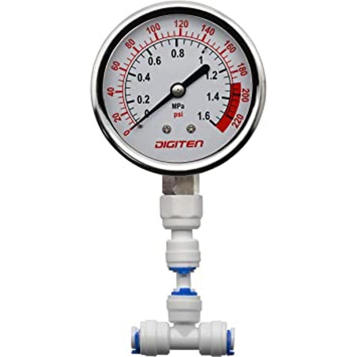 DIGITEN Medidor de presión de agua 01.6MPa 0220psi 14 f