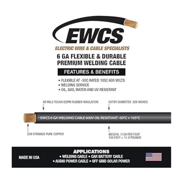 EWCS Cable de soldadura extra flexible de calibre 6 de 600_3