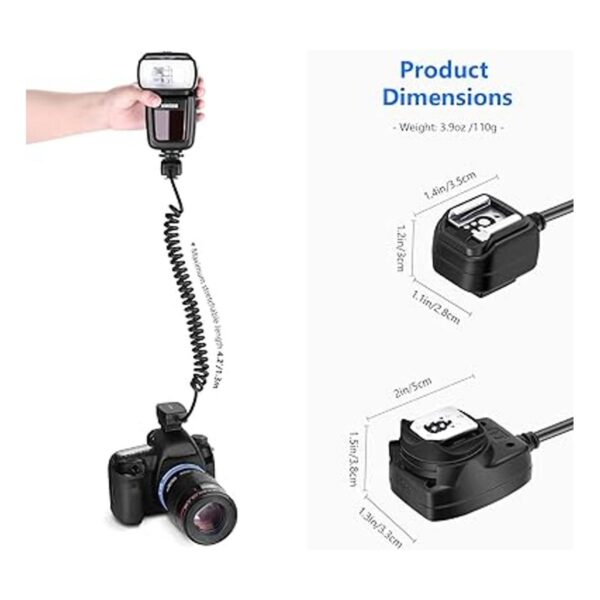Neewer 4.24.3 ft TTL Off Camera Flash Speedlite Cable_2