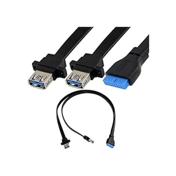 Toptekits Cable plano de 2 puertos USB 3.0 A hembra para_1