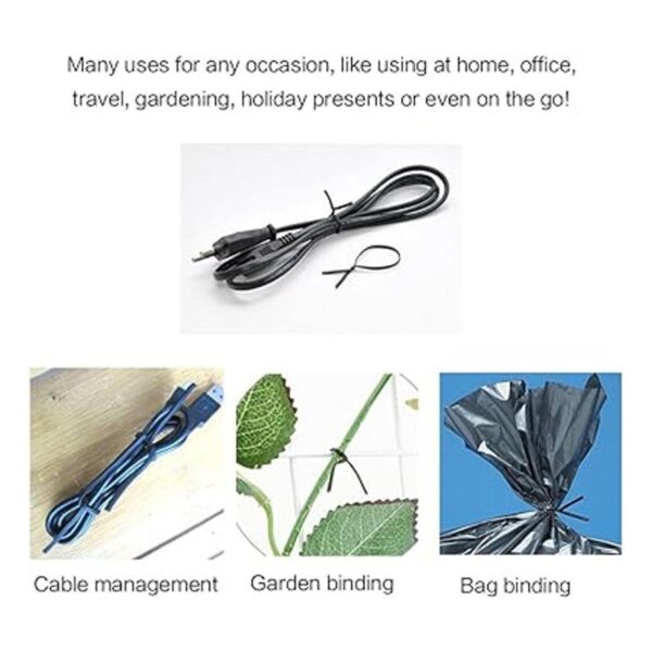 Tangser Lazos giratorios de plástico negro de 6 pulgadas_5