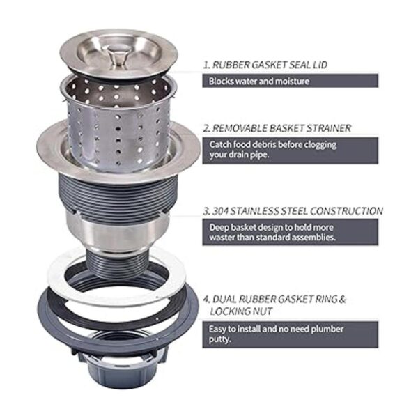 Colador de Fregadero de Cocina de 3.5 pulgadas Kone con