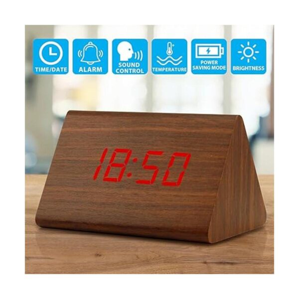 Moderno reloj despertador con indicador de temperatura y