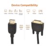 Cable adaptador HDMI a DVI negro 3 pies paquete de 1_4
