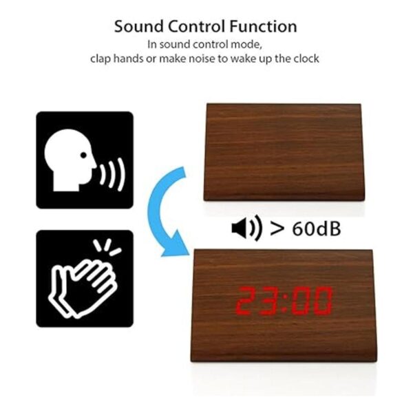 Moderno reloj despertador con indicador de temperatura y