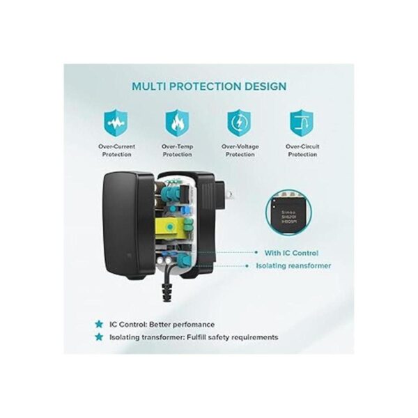 Cargador CA universal Zozo multi voltaje para artículos_2