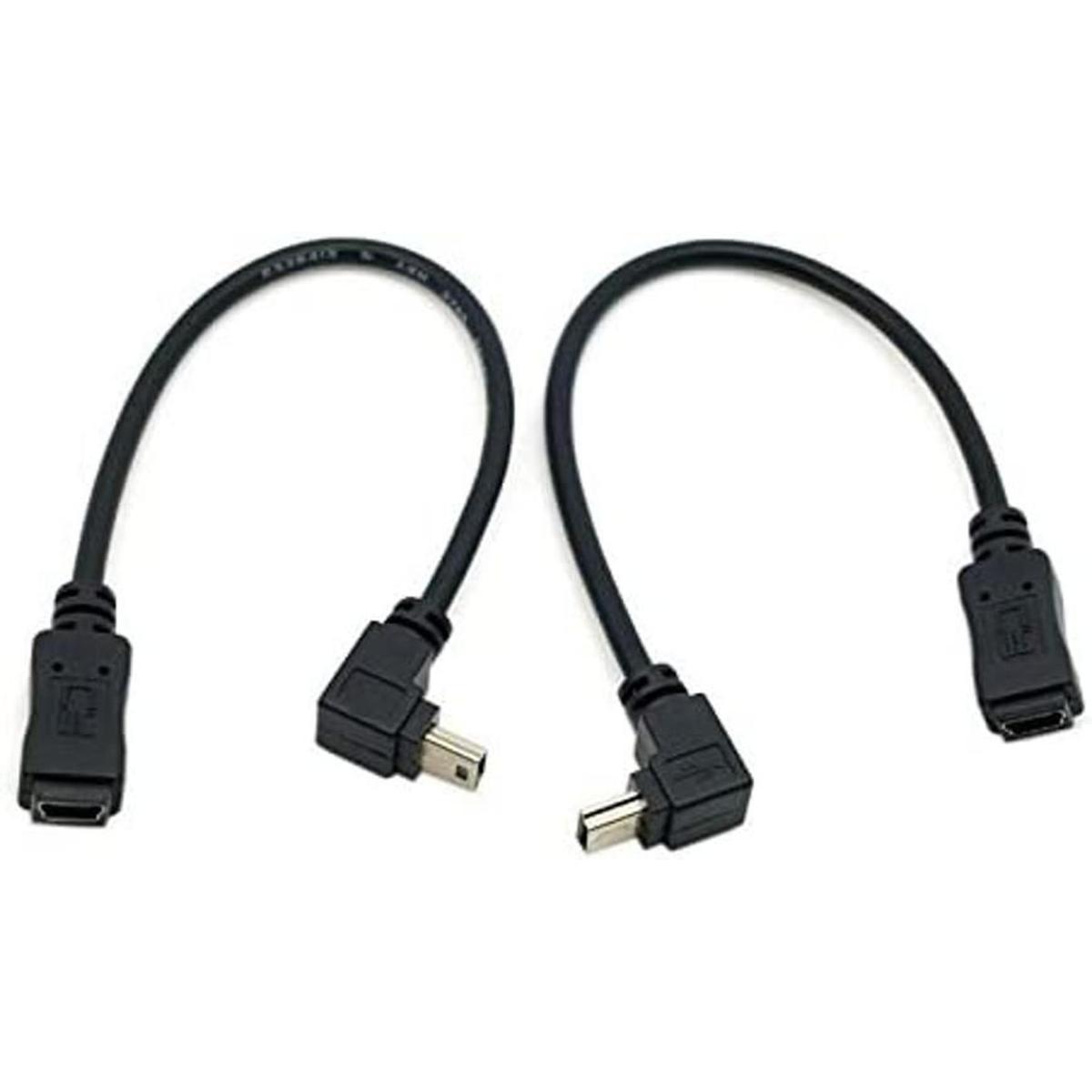 CY 2pcs GPS Mini USB 5P 90 grados arriba abajo ángulo