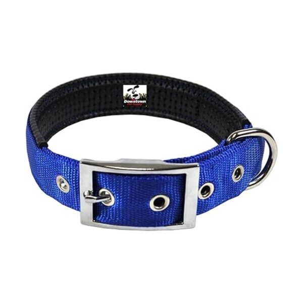 Collar para perros deluxe ajustable grueso azul rojo_2