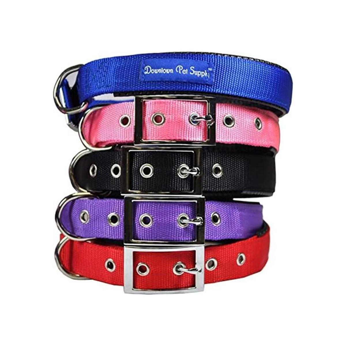 Collar para perros deluxe ajustable grueso azul rojo