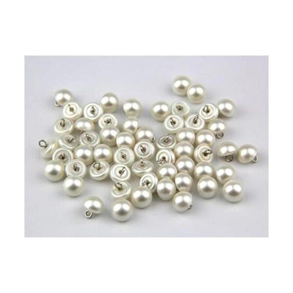 Pack de 50pcs 10 mm White Pearl Bead Cap Media Bola Dome_4