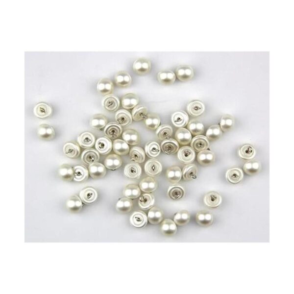 Pack de 50pcs 10 mm White Pearl Bead Cap Media Bola Dome_3
