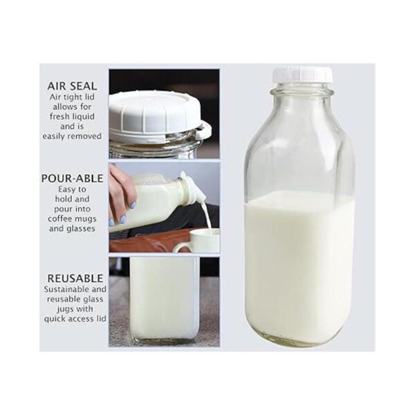 The Dairy Shoppe botella de leche de vidrio de 1 cuarto de_2
