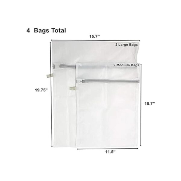 HUJI Juego de 4 bolsas de ropa interior con cremallera