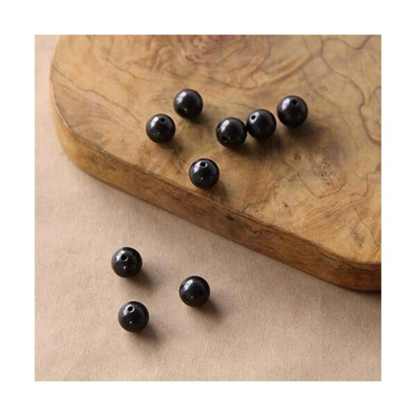 Karelian Heritage Shungite Juego de 50 cuentas redondas