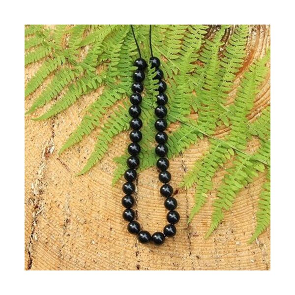 Karelian Heritage Shungite Juego de 50 cuentas redondas