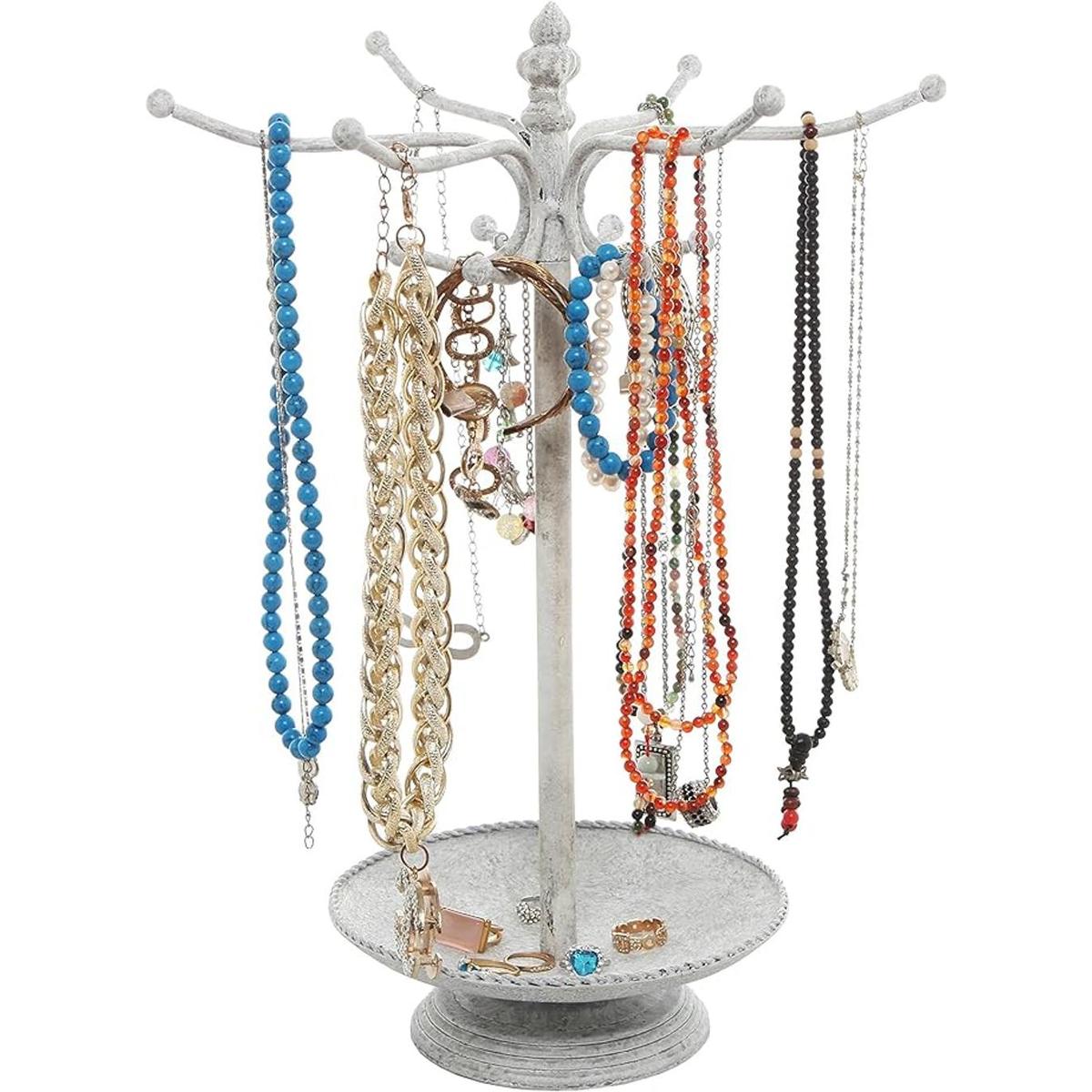 Estilo vintage organizador de joyas de 12 ganchos de