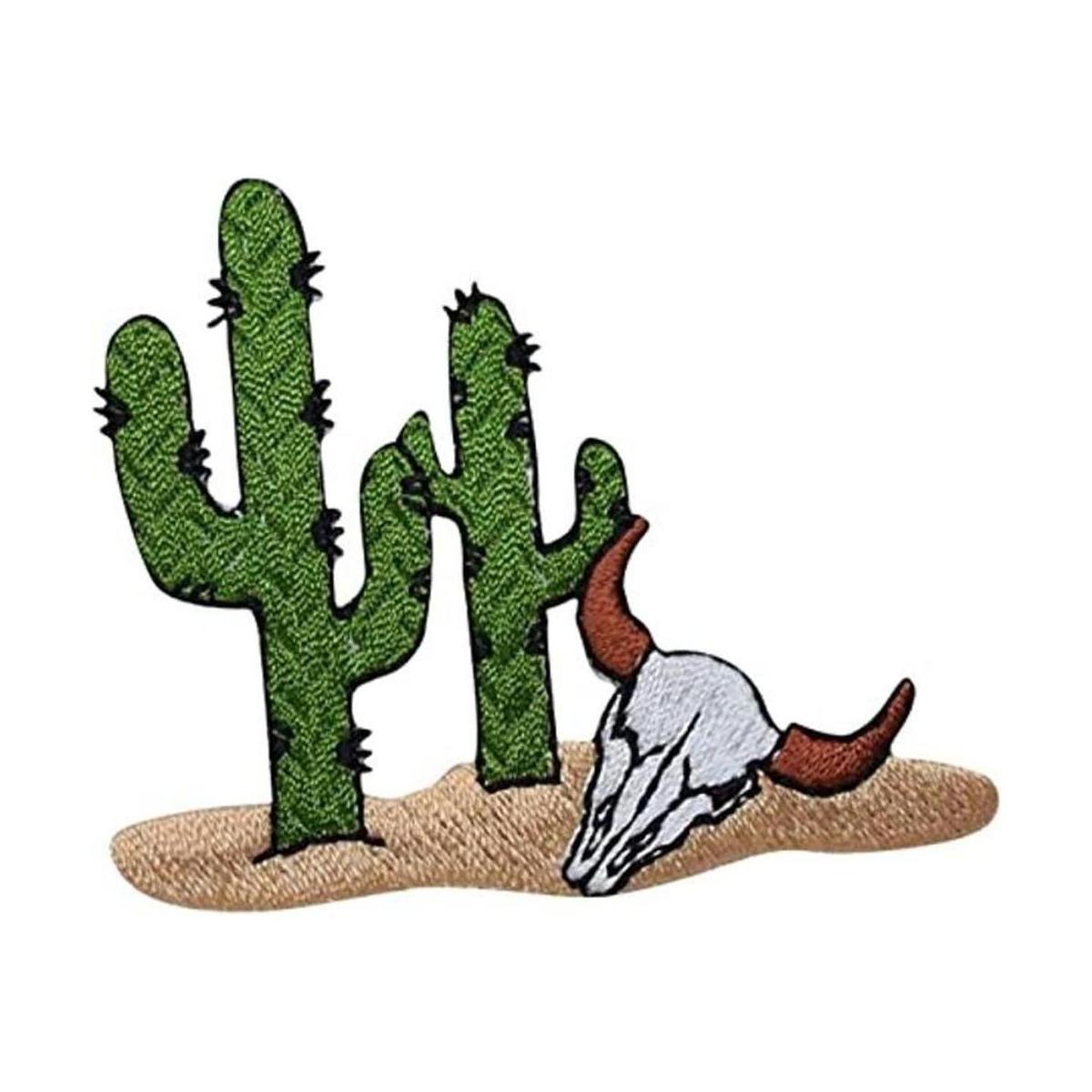 Parche bordado para planchar con diseño de cactus del