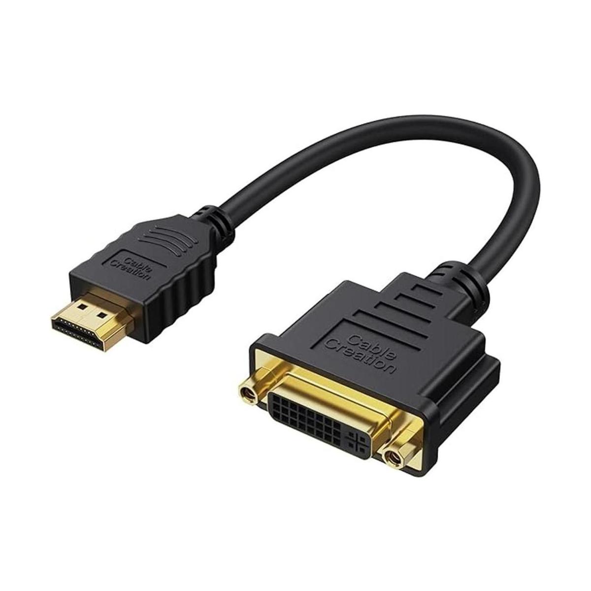 Cable corto HDMI a DVI de 0.5 pies CableCreation